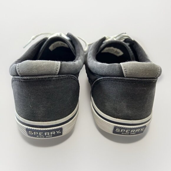 mens sperry topsider canvas shoes/size 10W stately/Charcoal Gray - Picture 13 of 16